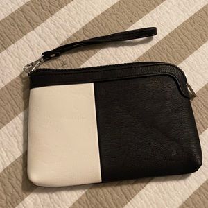 Black and white wristlet
